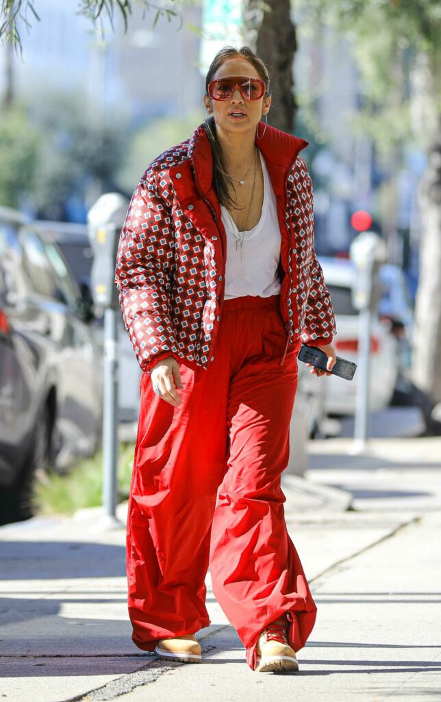 Jennifer Lopez in a Red Outfit