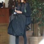 Kaia Gerber in a Black Outfit Exits the Sunset Towers Hotel in Beverly Hills