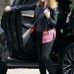 Kate Mara in a Black Leather Jacket Gets Some Coffee in LA