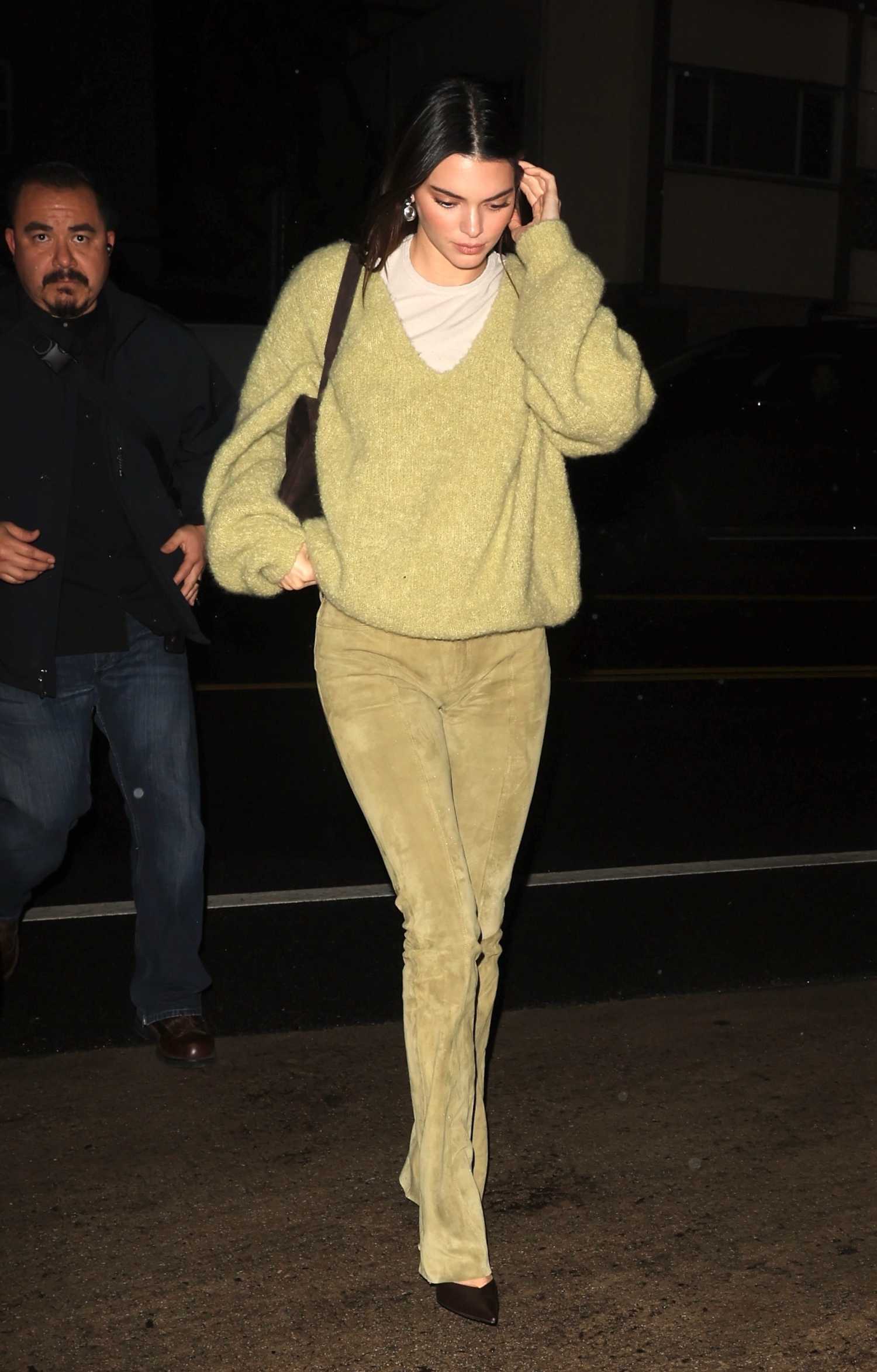 Kendall Jenner in an Olive Sweater Heads to Giorgio Baldi Restaurant in ...