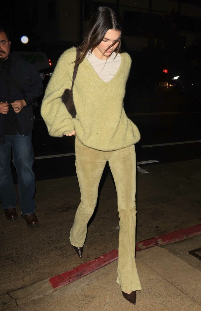 Kendall Jenner in an Olive Sweater