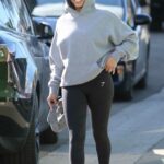 Lori Harvey in a Grey Hoodie Leaves  Her Morning Workout in West Hollywood