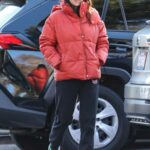 Mila Kunis in a Red Puffer Jacket Was Seen Out in Los Angeles