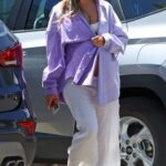 Renee Bargh in a Purple Shirt Was Seen Out in Sydney