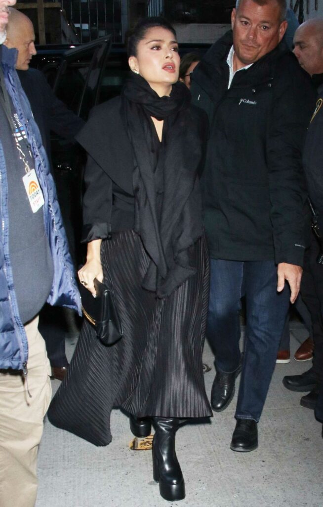 Salma Hayek in a Black Outfit