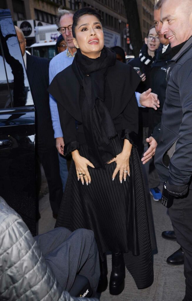 Salma Hayek in a Black Outfit