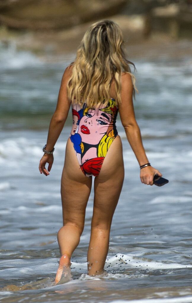 Tallia Storm in a Patterned Swimsuit