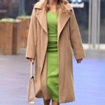Amanda Holden in a Green Dress Leaves the Global Studios in London