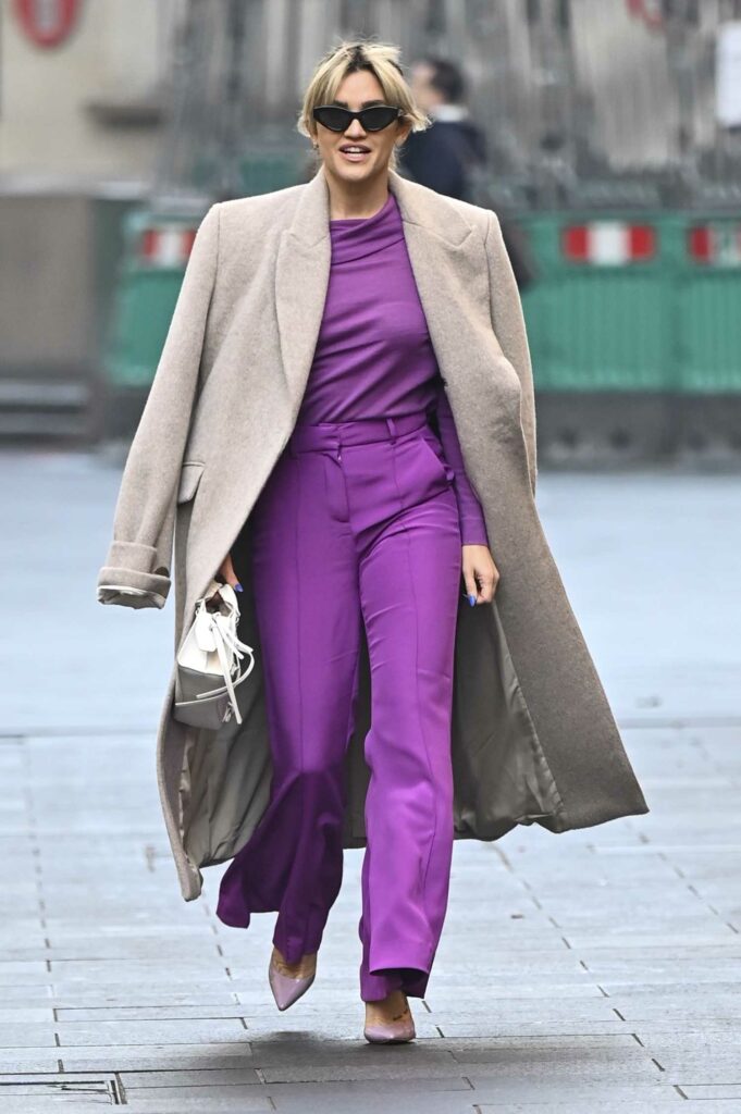 Ashley Roberts in a Purple Pantsuit