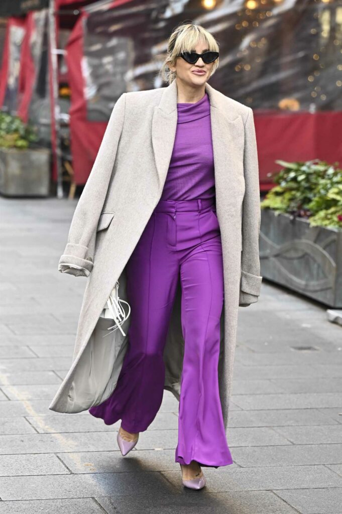 Ashley Roberts in a Purple Pantsuit