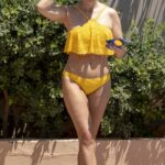 Chanelle Hayes in a Yellow Bikini on Holiday in Greece