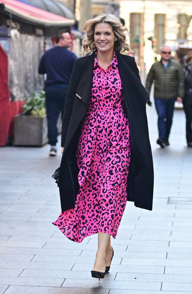 Charlotte Hawkins in a Pink Animal Print Dress