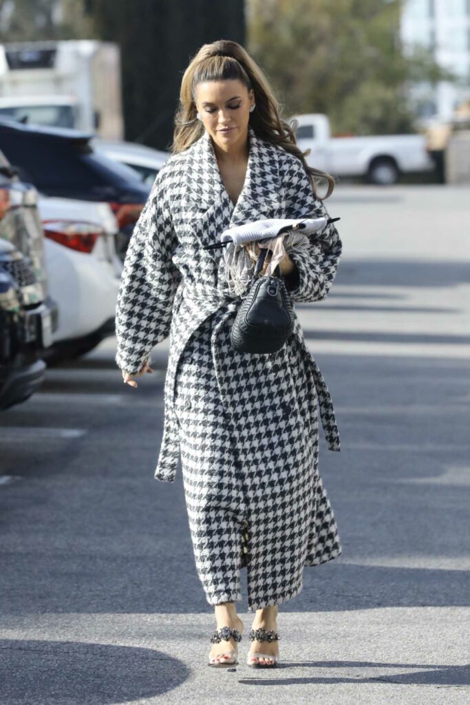 Chrishell Stause in a Houndstooth Coat