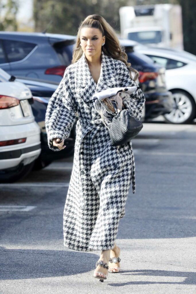 Chrishell Stause in a Houndstooth Coat
