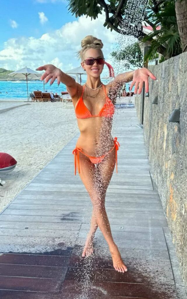 Christine Quinn in an Orange Bikini