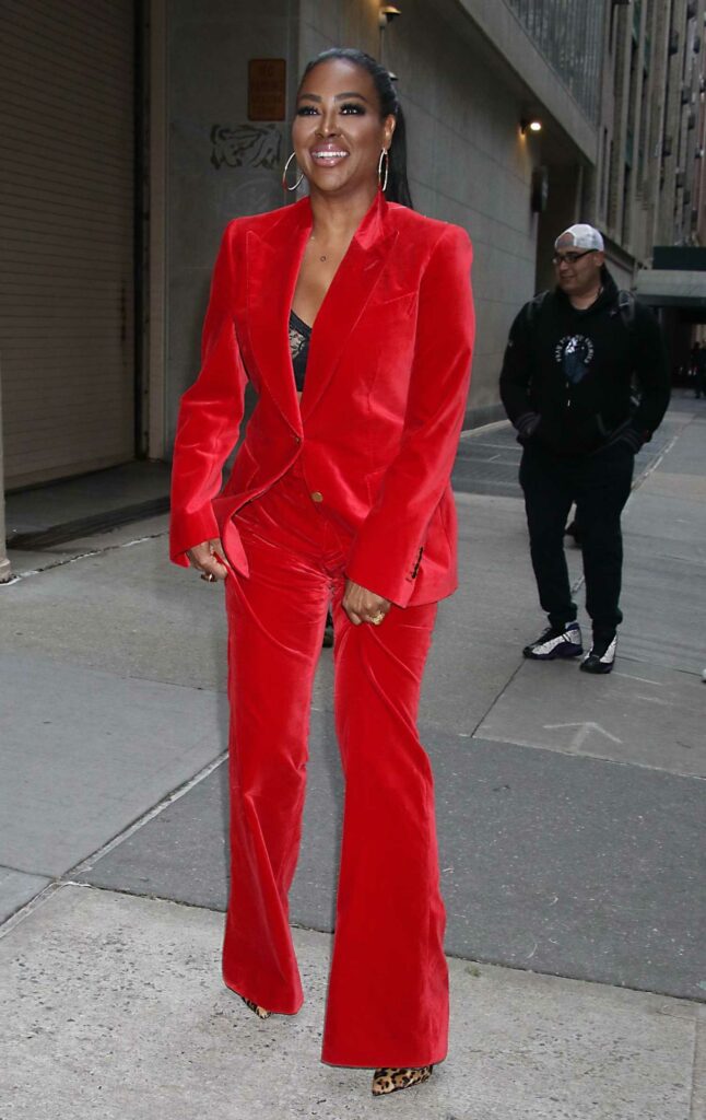 Kenya Moore in a Red Pantsuit