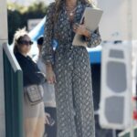 Nicole Young in a Grey Snakeskin Jumpsuit Was Seen Out in West Hollywood