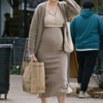 Rumer Willis in a Tan Cardigan Goes Grocery Shopping in Studio City