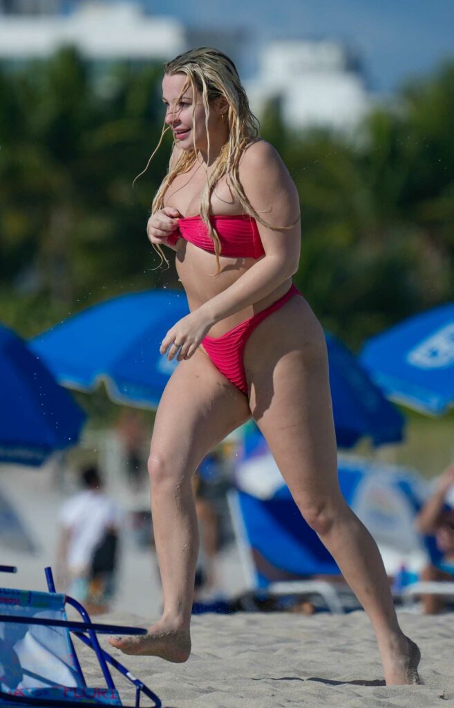Tana Mongeau in a Red Bikini