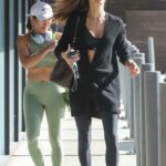 Alessandra Ambrosio in a Black Cardigan Leaves Her Pilates Workout in Santa Monica