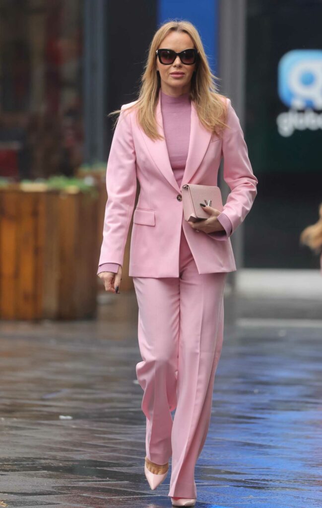 Amanda Holden in a Pink Pantsuit