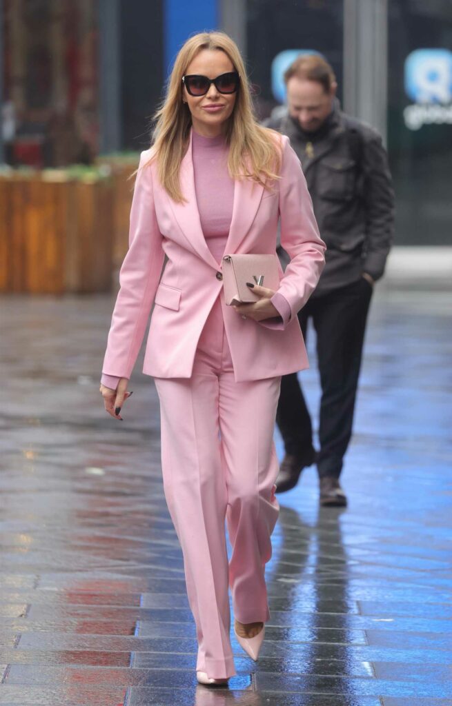 Amanda Holden in a Pink Pantsuit