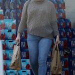 Amy Adams in a White Fuzzy Flip-Flops Leaves Bristol Farms in Beverly Hills