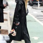 Gigi Hadid in a Black Leather Trench Coat Was Seen Out in New York