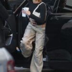 Hailey Bieber in a Black Boots Was Seen on Melrose Ave in West Hollywood