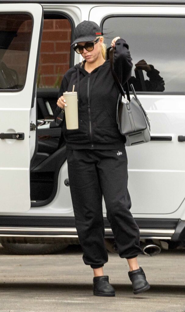 Heather Young in a Black Sweatsuit