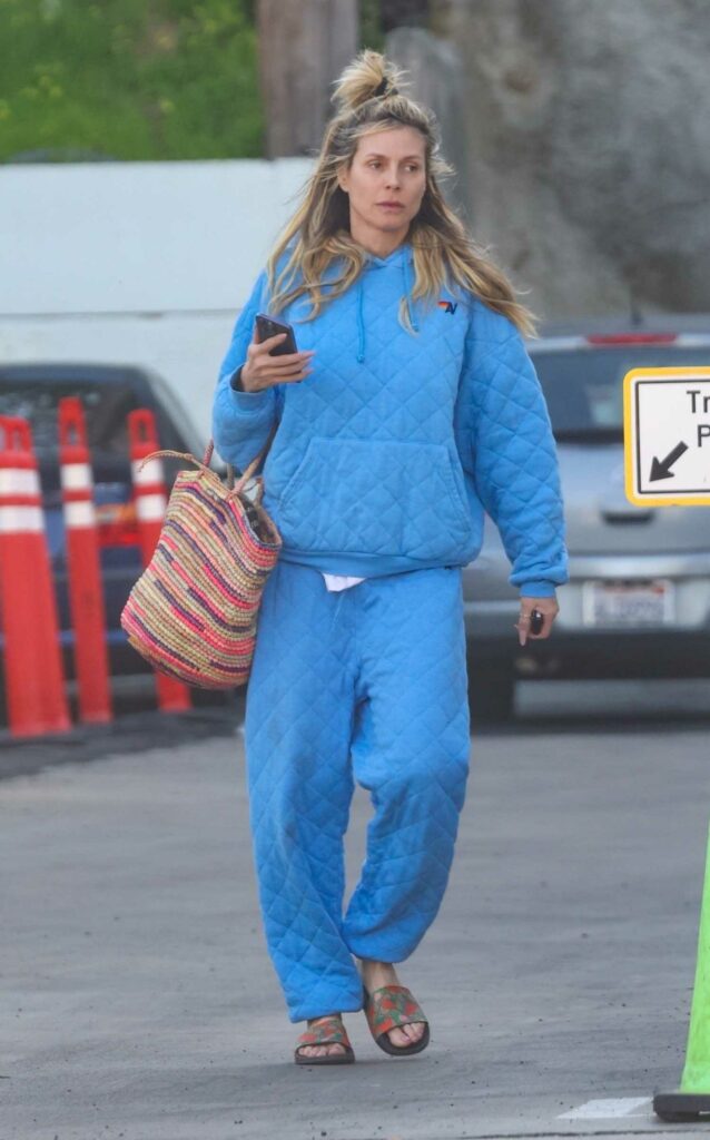 Heidi Klum in a Baby Blue Sweatsuit