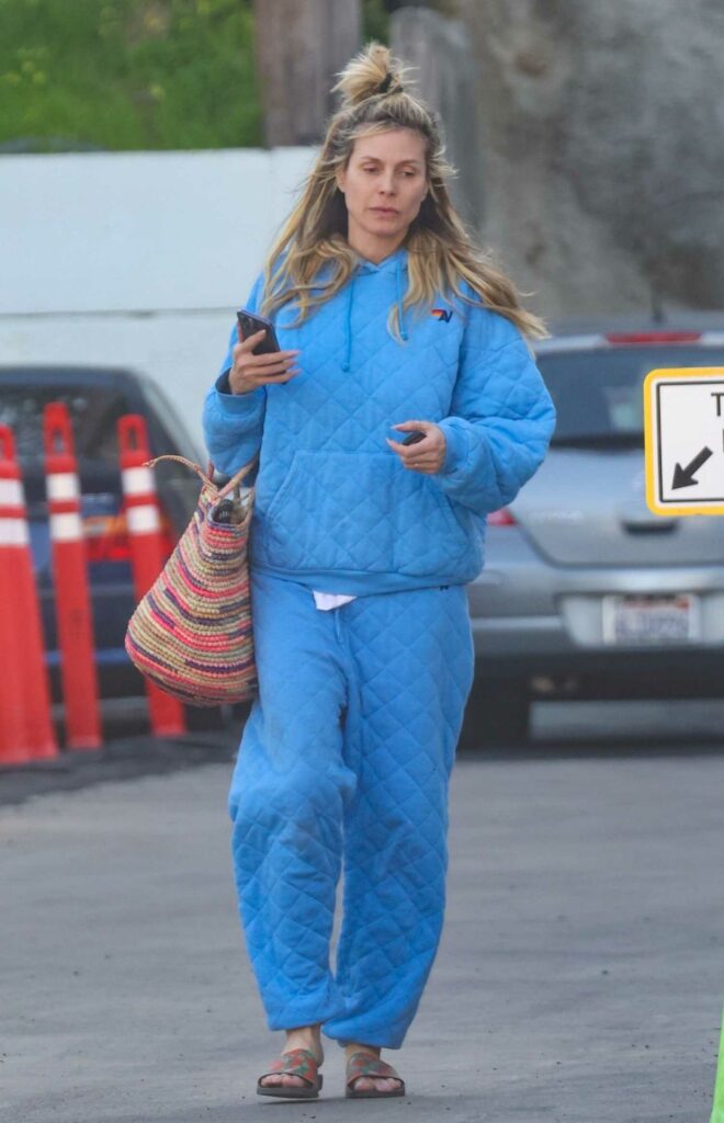 Heidi Klum in a Baby Blue Sweatsuit