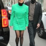 Jeannie Mai in a Neon Green Ensemble Was Seen Out in New York