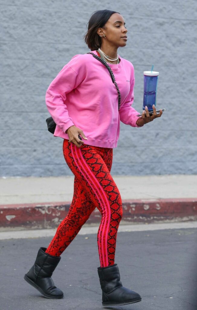 Kelly Rowland in a Pink Sweater