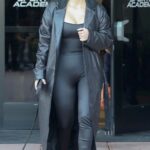 Kim Kardashian in a Black Leather Coat Was Seen Out in Los Angeles
