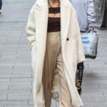Zoe Hardman in a White Fur Coat Leaves the Global Radio Studios in London