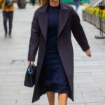 Amanda Holden in a Blue Dress Leaves the Global Radio Studios in London