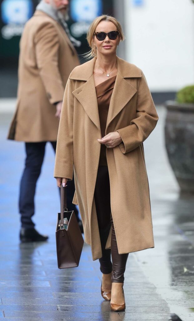 Amanda Holden in a Caramel Coloured Coat