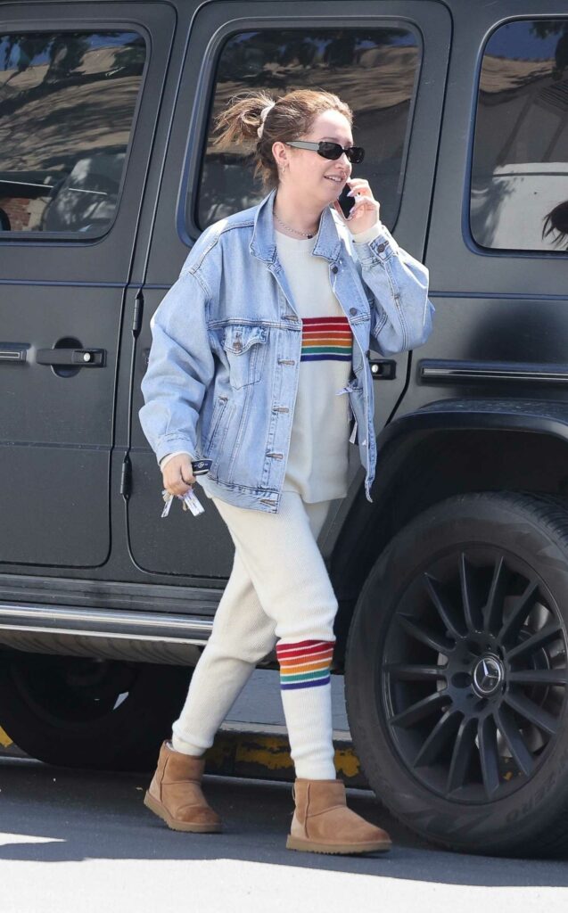 Ashley Tisdale in a Blue Denim Jacket