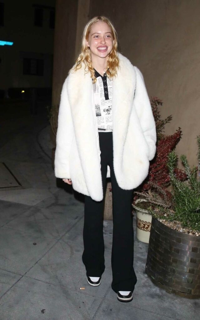 Chloe Cherry in a White Fur Coat