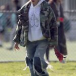 Gwen Stefani in a Camo Jacket Attends Her Son’s Baseball Game in Los Angeles