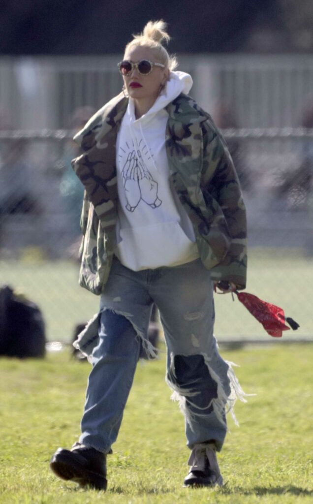 Gwen Stefani in a Camo Jacket
