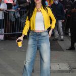 Katy Perry in a Yellow Jacket Stops by Good Morning America in New York