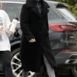 Lala Kent in a Black Faux Fur Coat Arrives to Her Office in Los Angeles