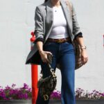 Lucy Hale in a Grey Blazer Was Seen Out in Los Angeles