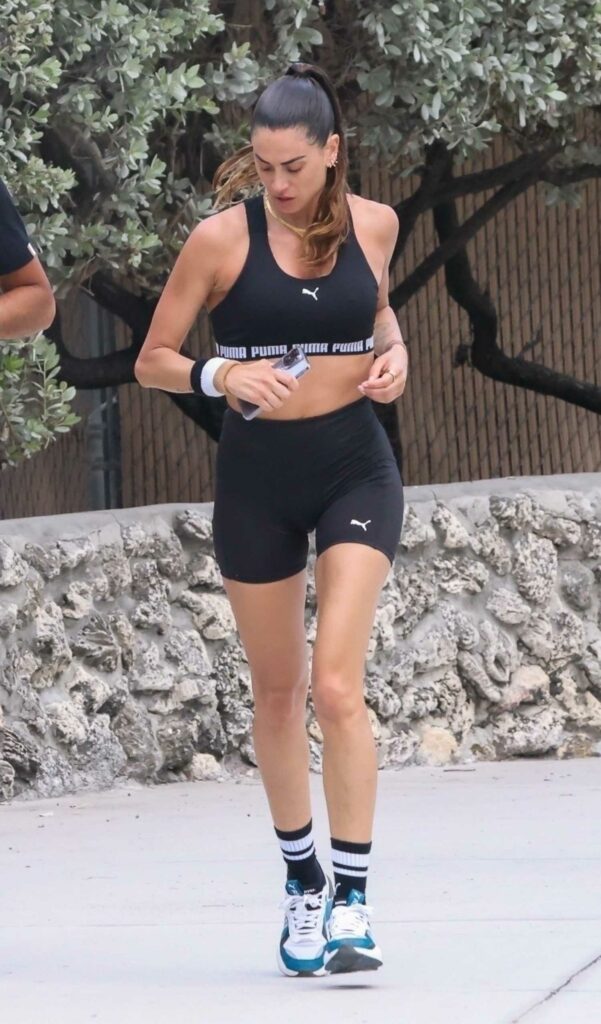 Melissa Satta in a Black Sports Bra