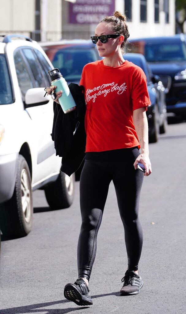 Olivia Wilde in a Red Tee