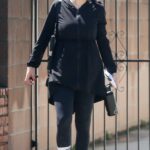Adriana Lima in a Black Outfit Leaves a Gym in Los Angeles