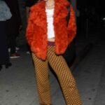 Brittany Furlan in an Orange Jacket Arrives at Craig’s Restaurant in West Hollywood