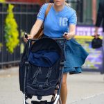 Chloe Sevigny in a Baby Blue Tee Was Spotted Out for a Stroll with Her Son Vanja in New York